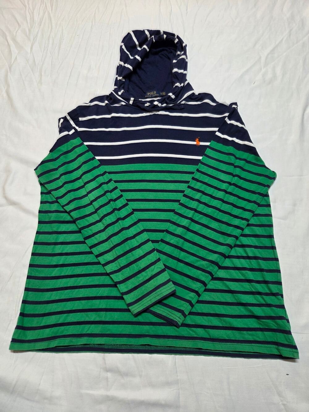 Ralph Lauren Navy & White Striped Hoodie
